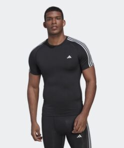 adidas TECHFIT 3-STRIPES TRAINING TEE تيشريت شبابي سبورت لون أسود