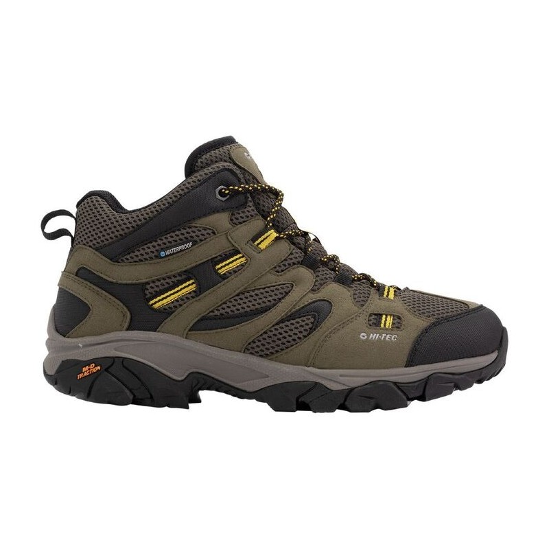 Hi-Tec Ravus Vent Lite Mid Wp Shoes  حذاء هاي-تيك رافوس فينت لايت ميد وتر بروف المضاد للماء لون بني وزيتي