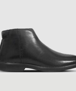 Hush Puppies Leather Casual Boot جلد مع سحاب جانبي أسود