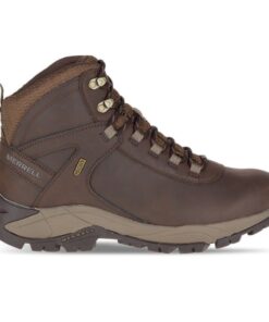 Merrell Men's Vego Mid Leather Waterproof Shoes - حذاء ميريل جلد فيجو ميد ووتر بروف للرجال لون بني