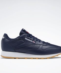 حذاء ريبوك كلاسيد ليذر للجنسين لون كحلي ونعل أبيض- Reebok Classic Leather Shoes