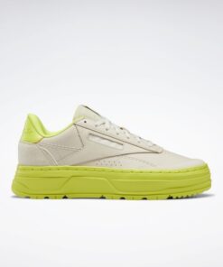 حذاء ريبوك كلوب سي دبل جيو للنساء لون طحيني وأصفر - Reebok Women's Club C Double GEO Shoes