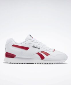 Reebok Mens' Glide Ripple Clip Shoes- حذاء ريبوك جلايد ريبل كليب للرجال لون أبيض وأحمر
