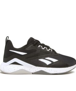 Reebok Womens' Nanoflex TR V2 Shoes- حذاء ريبوك نانو فلكس تي ار في 2 للنساء لون أسود ونعل أبيض