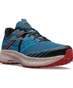 Saucony Men's RIDE 15 TR Shoes - حذاء ساكوني رايد 15 تي ار للرجال لون أزرق وبرتقالي