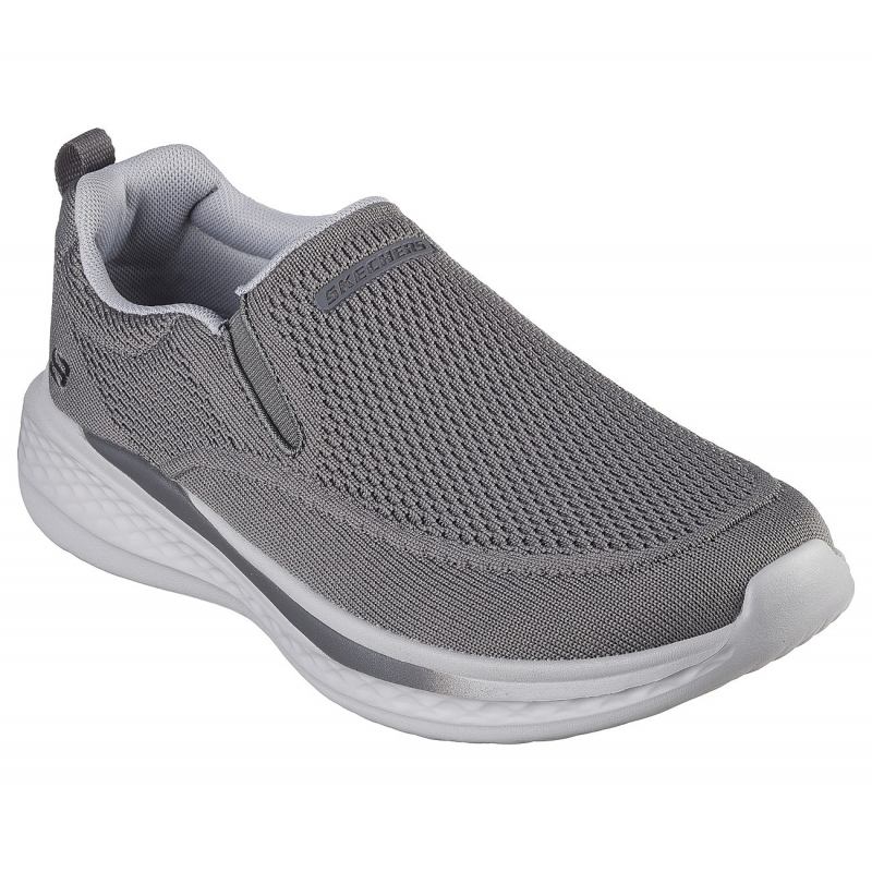 Skechers Men's Relaxed Fit: Slade - Royce Shoes - حذاء سكيتشرز ريلاكس فيت: سلاد للرجال لون رمادي ونعل أبيض