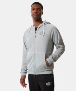 The North Face Men's M Exploration Zip Hoodie  - جاكيت ذا نورث فيس ام اكسبلوريشن هودي للرجال لون رمادي