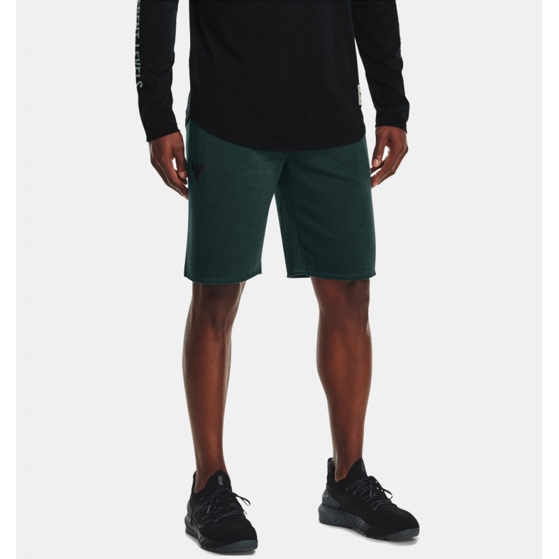 Under Armour Men's Project Rock Charged Cotton® Fleece Shorts - شورت أندر آرمر بروجكت تشارجد قطن فليس للرجال لون زيتي غامق