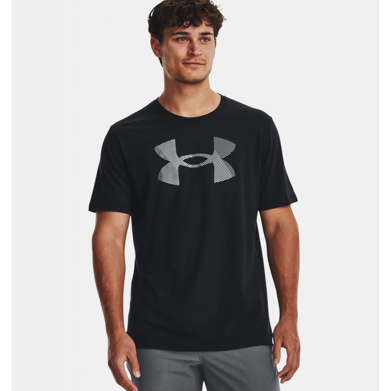 Under Armour Men's UA Big Logo Fill Short Sleeve T-shirt-تيشيرت اندر ارمور بيج لوجو فيل للرجال لون أسود