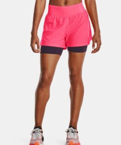 Under Armour Women's Run Stamina 2-in-1 Shorts- شورت أندر آرمر ران ستامينا 2-ان-1 للنساء لون وردي
