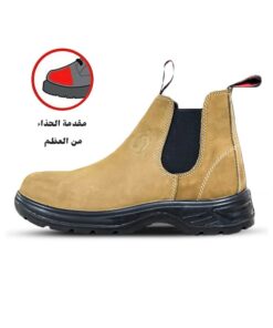 بسطار العمل شبابي مصنوع من الجلد الصناعي الكموش المقاوم للصدمات بمقدمة عظم