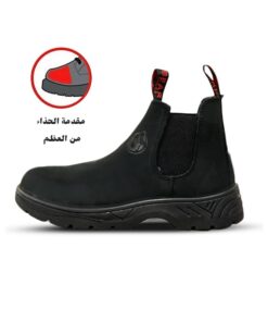بسطار العمل شبابي مصنوع من الجلد الصناعي الكموش المقاوم للصدمات بمقدمة عظم