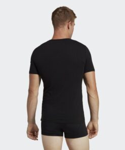 تيشيرت اديداس اكتيف فليكس للرجال لون اسود-adidas Mens' Active Flex Cotton V-Neck T-Shirt