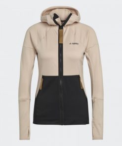 adidas Womens' Terrex Tech Ed Fleece - Black- جاكيت اديداس تريكس للنساء لون اسود وبيج