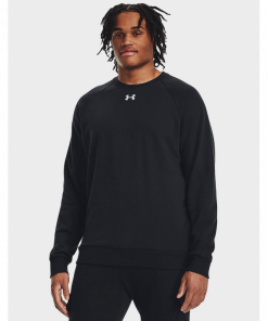 Under Armour Men's UA Rival Fleece Crew Shirt- تيشيرت اندر ارمور ايكون فليس للرجال لون أسود