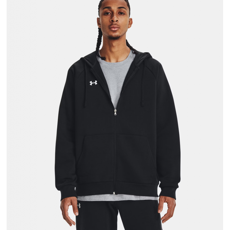 Under Armour Men's UA Rival Fleece Full-Zip Hoodie- جاكيت اندر ارمور ريفال فليس فل زيب للرجال لون أسود