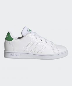 adidas Unisex Advantage K Lifestyle Court Lace Shoes - White- حذاء اديداس أدفانتدج  كيه لايف ستايل كورت للجنسين لون أبيض