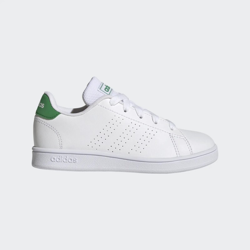 adidas Unisex Advantage K Lifestyle Court Lace Shoes - White- حذاء اديداس أدفانتدج كيه لايف ستايل كورت للجنسين لون أبيض