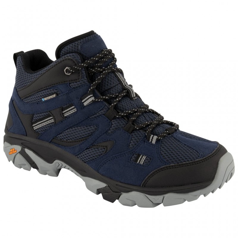 Hi-Tec Ravus Vent Lite Mid Wp Shoes  حذاء هاي-تيك رافوس فينت لايت ميد وتر بروف المضاد للماء لون أسود وكحلي