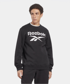 Reebok Men's Identity Fleece Stacked Logo Sweatshirt -Black