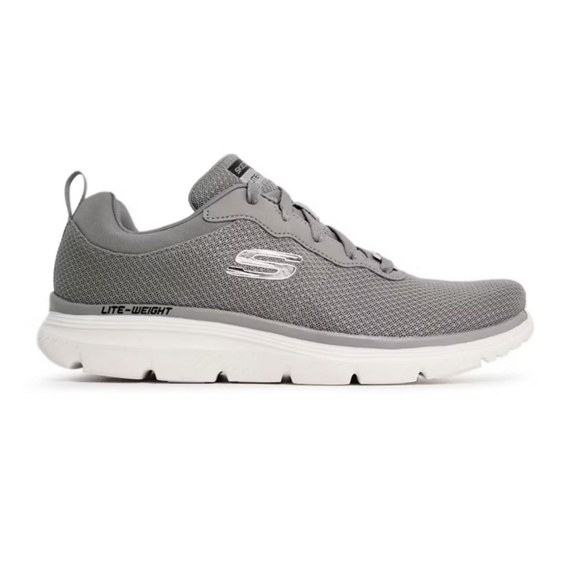 Skechers Men's Burns 2.0 Dorlus Shoes - حذاء سكيتشرز برنز 2.0 للرجال لون رمادي ونعل أبيض