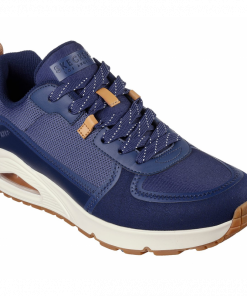 Skechers Men's Uno - Layover Shoes-حذاء سكيتشرز أونو - لاايوفر للرجال لون كحلي ونعل أبيض