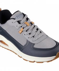 حذاء سكيتشرز أونو - لاايوفر للرجال لون رمادي وكحلي ونعل أبيض- Skechers Men's Uno - Layover Shoes