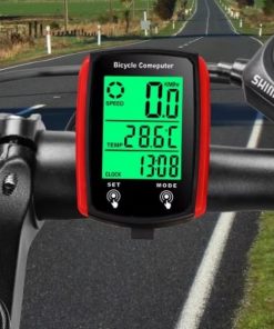 عداد رقمي للدراجة يقوم بحساب المسافات مع شاشة رقمية LCD وإضاءة خلفية- مقاوم للماء  - يتم شحنه بسلك شحن Type C - لون أبيض