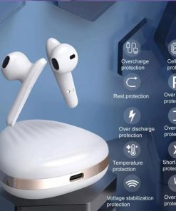Truly wireless headphones ecouters veritablement sans fil x19 -سماعة لاسلكية لون أبيض X19