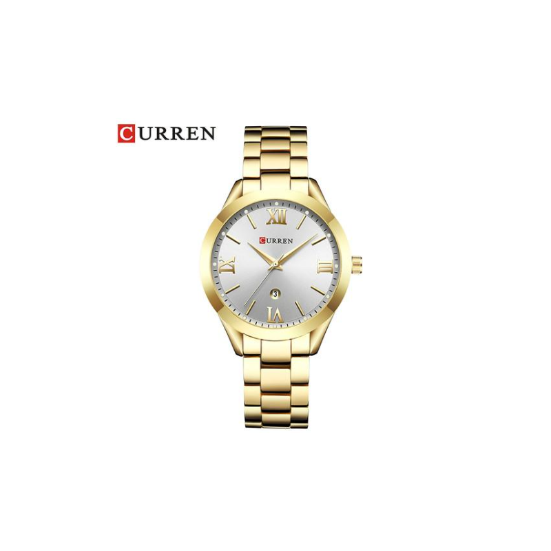 ساعة CURREN ستانلس ستيل ستاتي لون ذهبي -