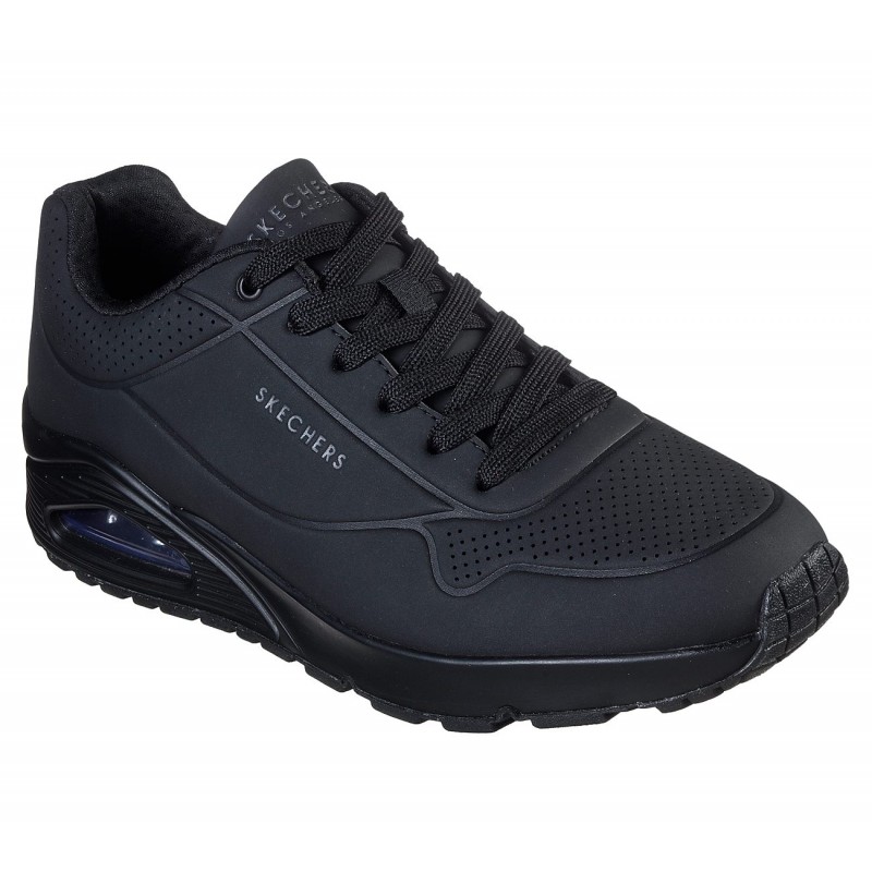 حذاء سكيتشرز أونو – ستاند اون اير للرجال لون أسود ونعل أسود - Skechers Men's Uno - Stand on Air Shoes