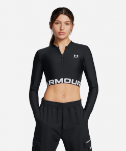 Under Armour Women's Heatgear Rib 1/4 Zip Long Sleeve Tee