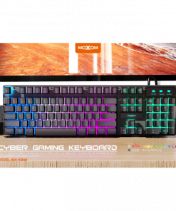 كيبورد العاب KB09 موكسوم اضاءة LED (مفاتيح كاملة 104) - MOXOM MX-KB09, USB Gaming Keyboard Rainbow BackLight