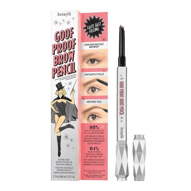 Benefit Cosmetics Goof Proof Easy Shape & Fill Eyebrow Pencil Shade 3 - Warm Light Brown - قلم رسم الحواجب جوف بروف 3 بني فاتح