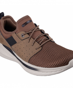 Skechers Men's Relaxed Fit: Slade - Raymar Shoes - حذاء سكيتشرز ريلاكس فيت: سلاد رايمار للرجال لون بني ونعل بيج