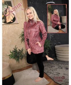 طقم ستاتي مخمل سحاب من شارمي One Size