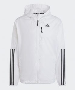 adidas Mens' Own The Run 3-Stripes Jacket - White