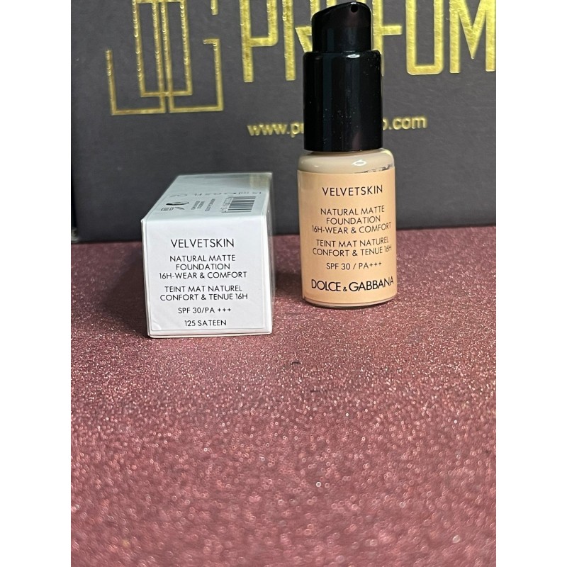 Dolce E Gabbana New Velvet Skin Foundation 15 ML TESTER 125 Sateen -كريم أساس تستر من دولتشي اند غابانا 15 مل درجة 125
