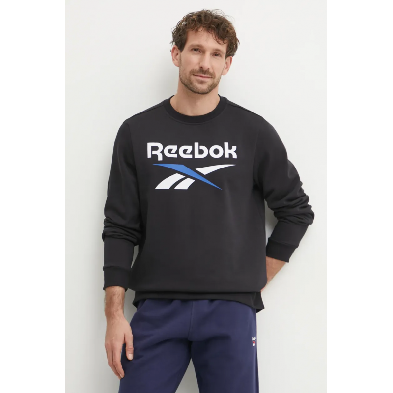 Reebok Mens' Identity Big Logo Fleece Sweatshirt-Black