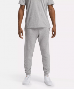 Reebok Mens' Identity Small Logo Fleece Joggers-Grey