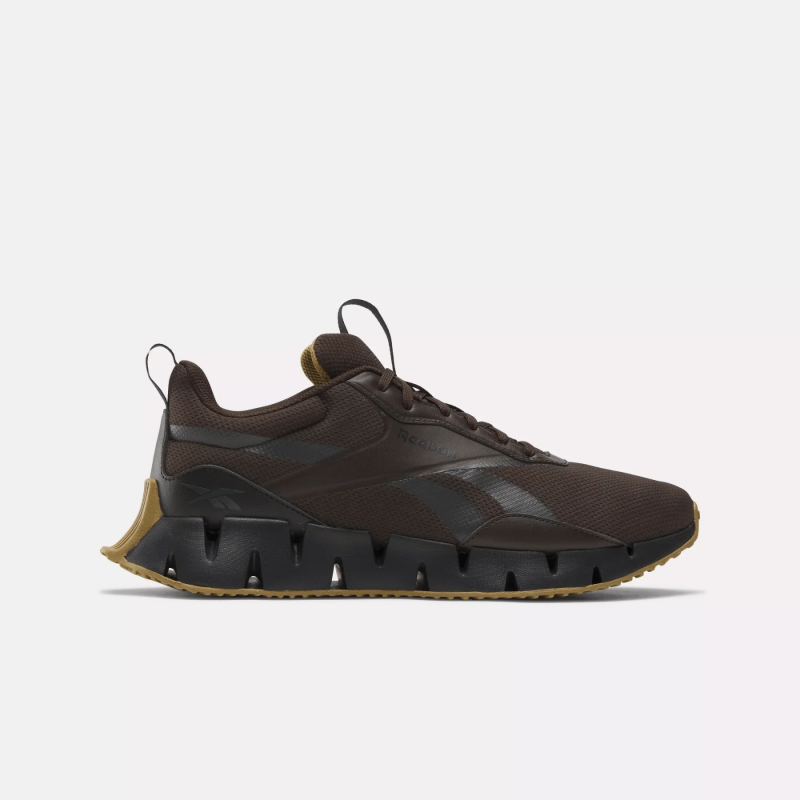 Reebok Mens' Zig Dynamica STR Shoes - حذاء ريبوك زيج ديناميكا اس تي ار للرجال لون بني محروق ونعل أسود