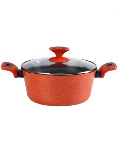 طنجرة بايركس Pyrex ألمنيوم حجم 28 سم لون احمر