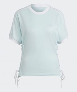 adidas Womens' Always Original Laced Tee - Blue- تيشيرت اديداس أورجينال ليسد للنساء لون أزرق فاتح