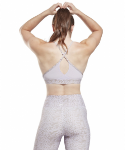 Reebok Women's Lux Strappy Sports Modern Safari Print Bra