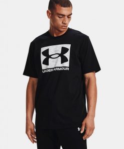 Under Armour Men's ABC Camo Boxed Logo Short Sleeve T-Shirt - تيشيرت أندر آرمر كامو بوكسد لوجو بأكمام قصيرة للرجال لون أسود