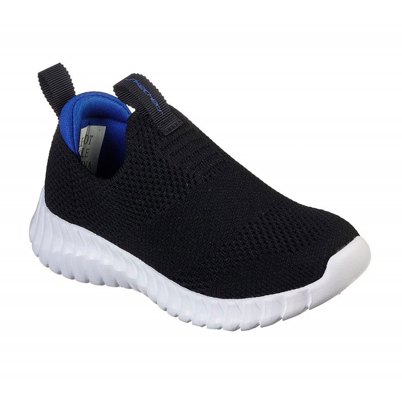 حذاء سكيتشرز ايليت فليكس للأطفال لون اسود ونعل أبيض- Skechers Kids' Elite Flex - Wasick Shoes