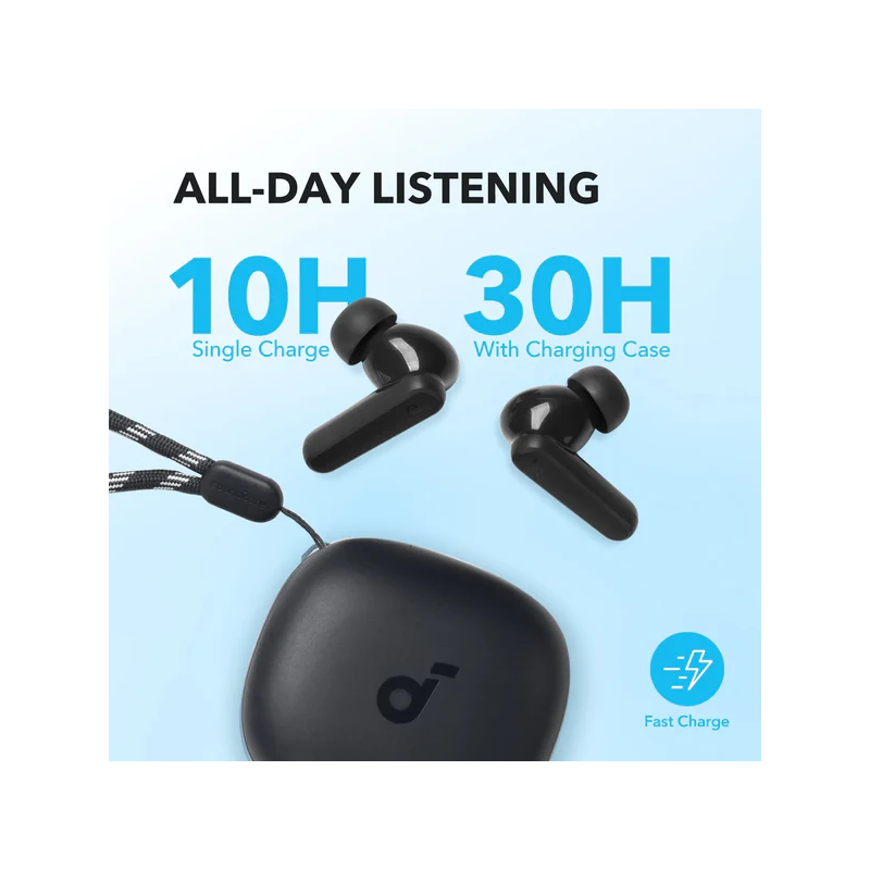 سماعة أذن لاسلكية انكر ساوند كور R50i لون أسود- Anker Soundcore True Wireless Earbuds R50i