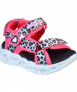 صندل سكيتشرز اس لايت: هارت لايت للأطفال لون زهري-Skechers Kids' S Lights: Heart Lights - Savvy Cat Sandal