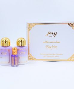 طقم مسك العروس الملكي فروتي مسك 3 قطع (معطر الجسم 50مل+معطر الشعر 50مل+مسك مُركز 10مل) من جوري