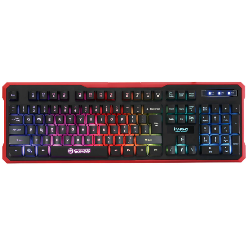 لوحة مفاتيح (كيبورد) سلكي للألعاب من مارفو لون أسود-Marvo K629G RGB Wired Gaming Keyboard